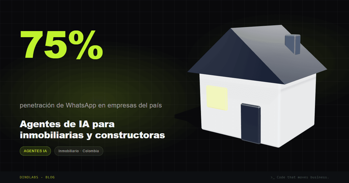Ilustración del artículo: Agentes de IA para inmobiliarias y constructoras en Colombia: cómo no perder un lead más