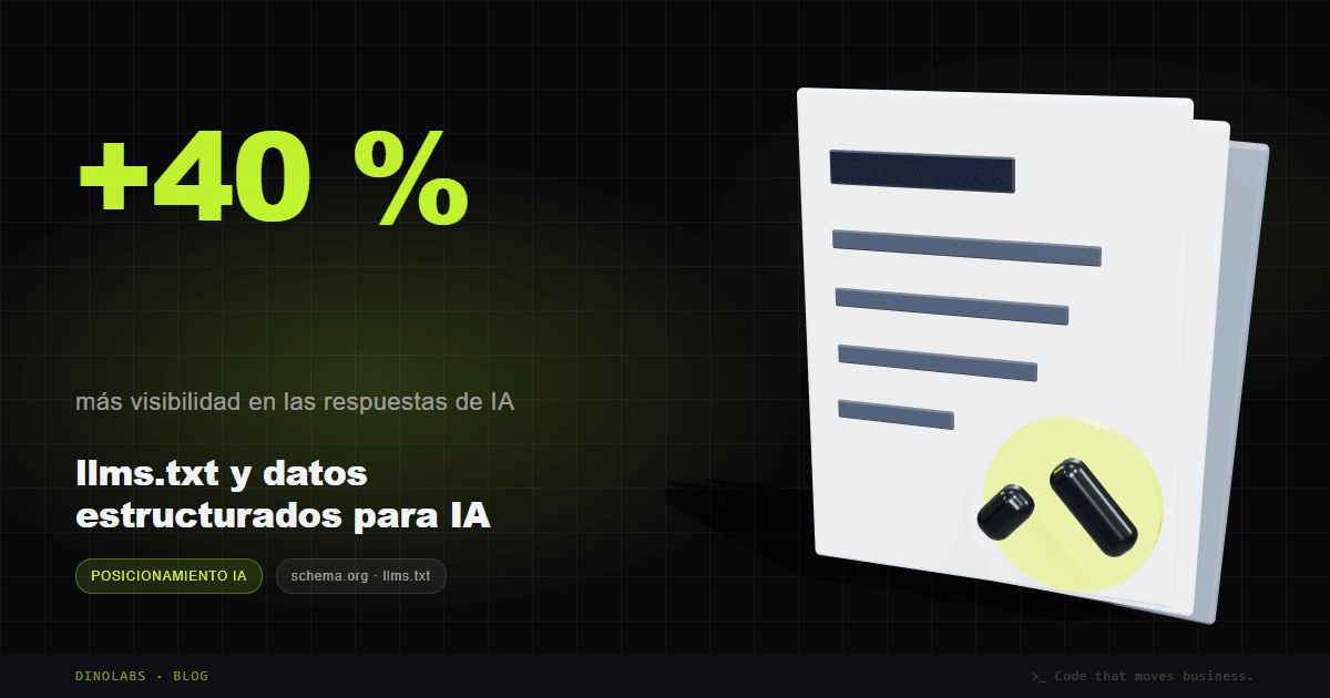 Ilustración del artículo: llms.txt y datos estructurados: lo que leen las IAs de tu web